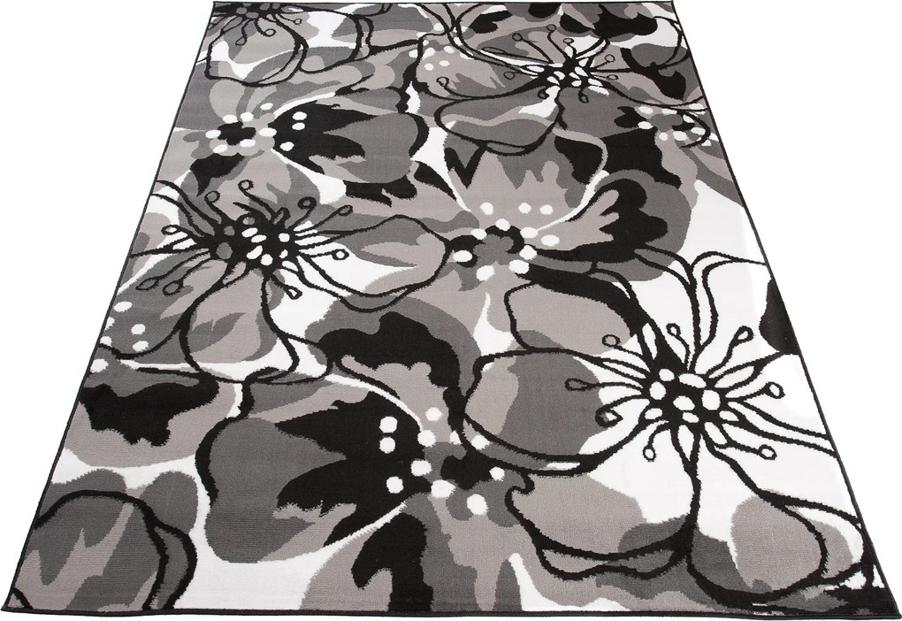 TA Koberec Z907D BLACK MAYA PP EYM Sivý Obdĺžnikový Rozmer: 200x200 cm