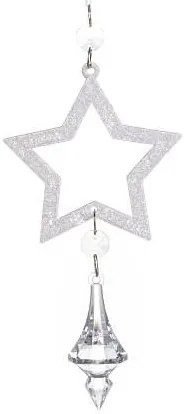 DECOLED Závesná akrylová dekorácia, hviezda, 8,5 cm