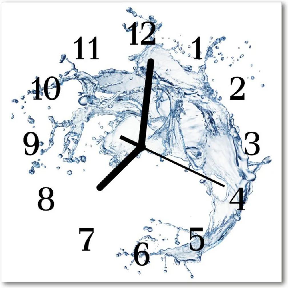 Nástenné sklenené hodiny  voda