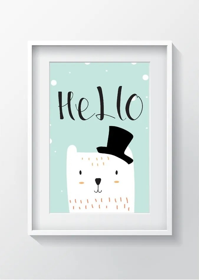 Obraz Tablo Center Hello Cat, 24 × 29 cm