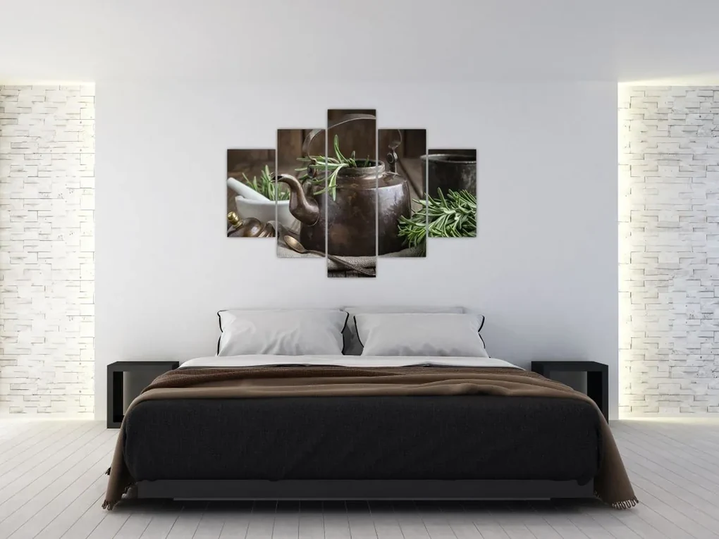 Obraz - Kanvička s rozmarínom (150x105 cm)