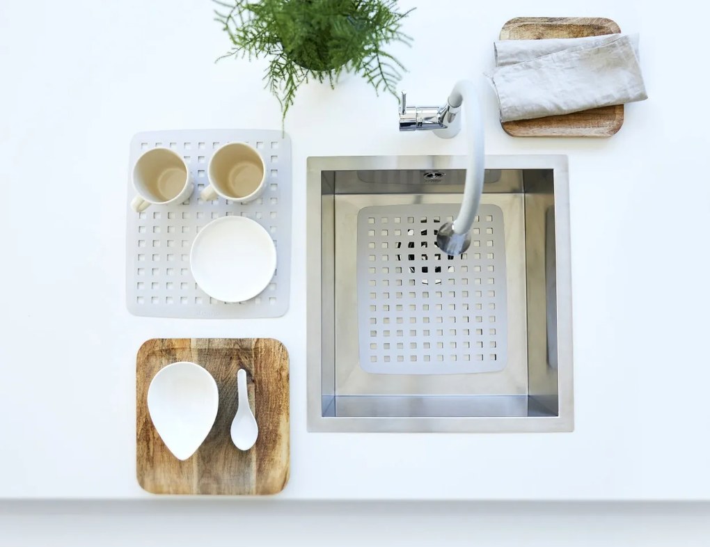 Rotho Ochranná podložka do drezu, sivá HYDRA 31 x 27 cm