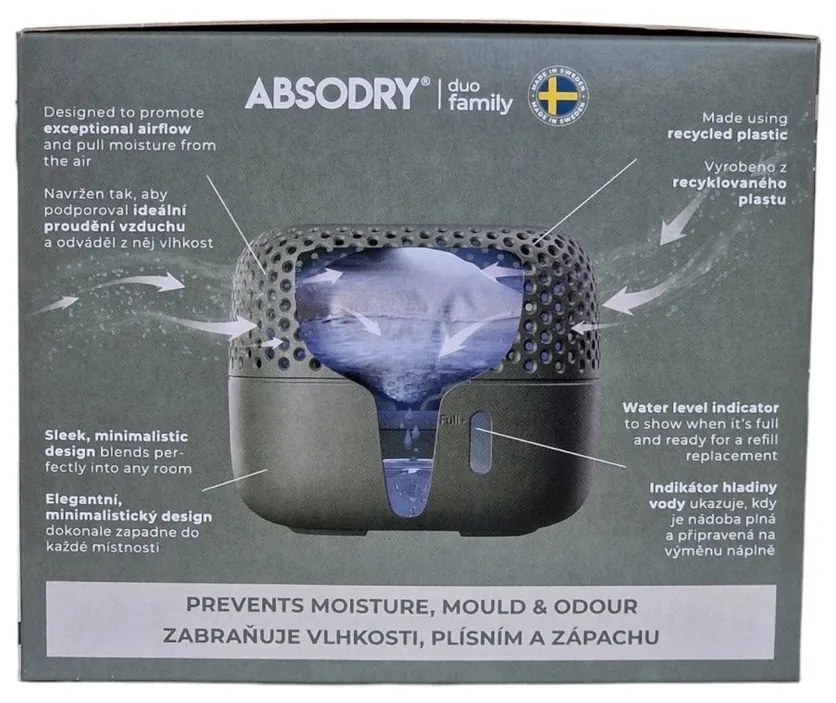 Everbrand pohlcovač vlhkosti Absodry Duo Family Bag 3-series, do 30 m3, Forest Green
