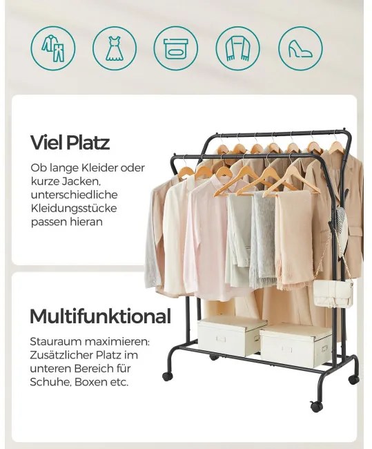 Vešiakový stojan na kolieskach HSR107B01