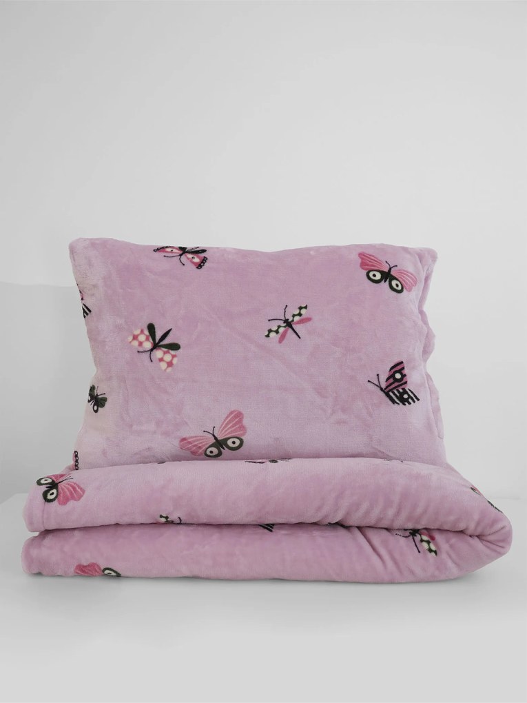 Obliečky mikroplyš do postieľky Exclusive – Motýlikovia ružové