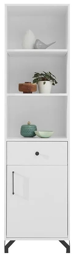 Regál  Bergenbe5 Biely Lux/Biely Lesk