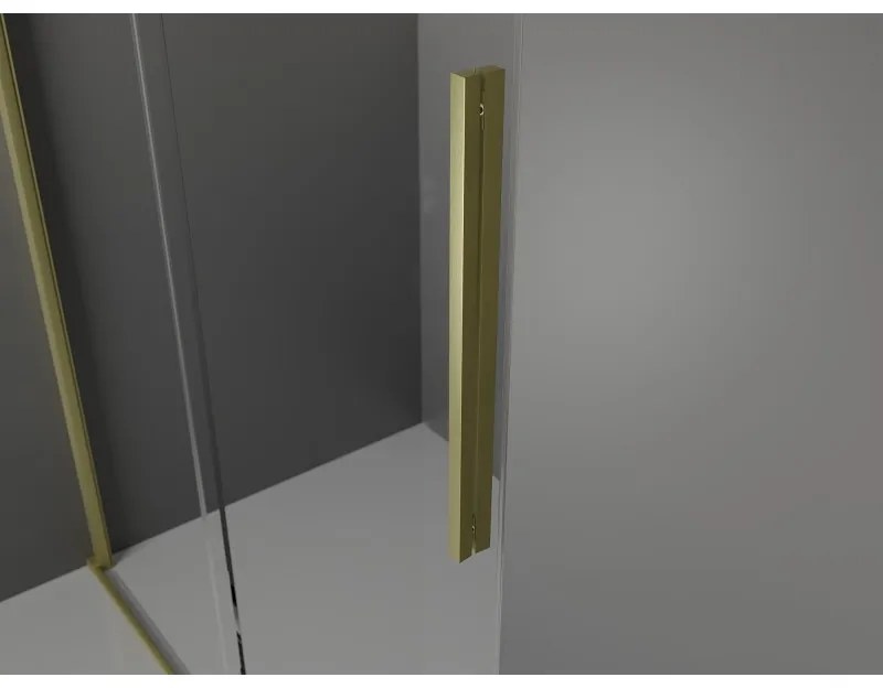 Mexen Velar L, sprchový kút s posuvnými dverami 90 x 120 cm, 8mm šedé sklo, zlatá matná, 871-090-120-43-55