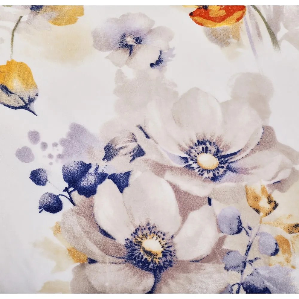 Biele mikroplyšové obliečky na jednolôžko 140x200 cm Blossom – My House