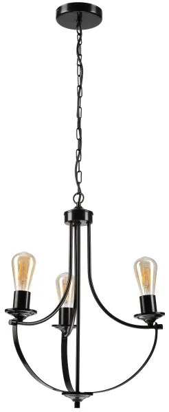 Luster na reťazi GINA 3xE27/60W/230V čierna