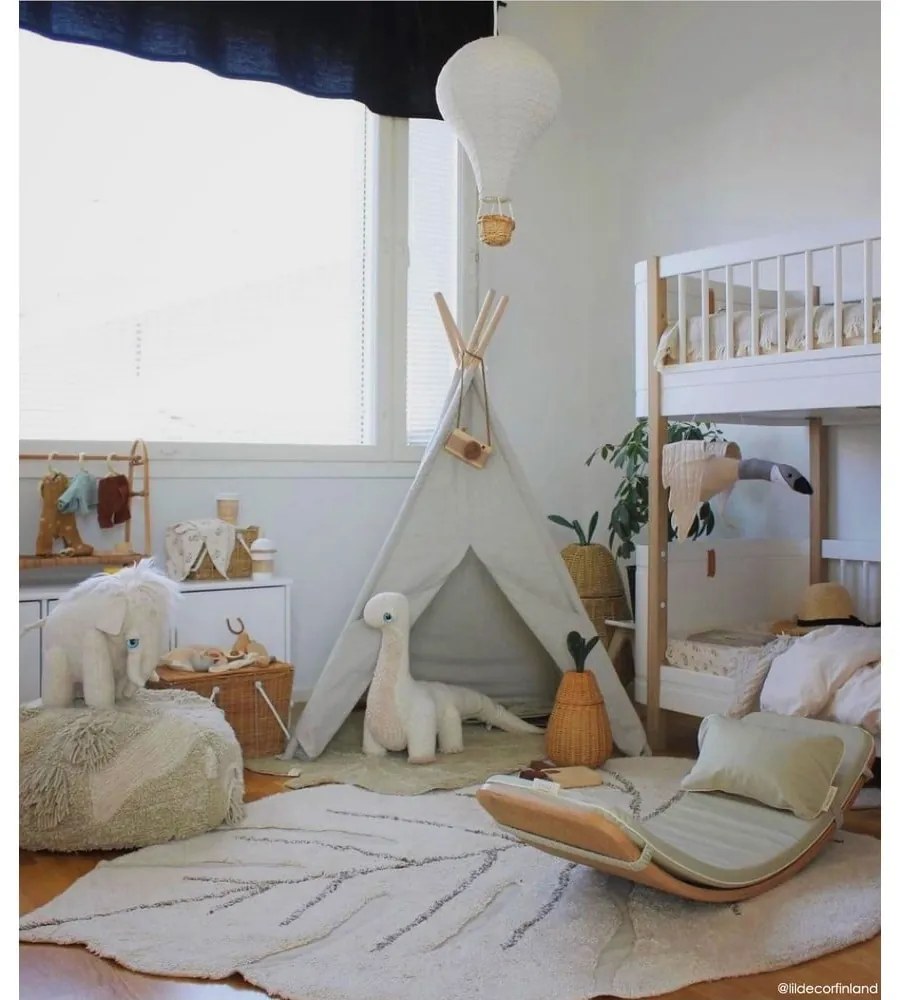 Béžový prateľný ručne tkaný bavlnený detský koberec 120x180 cm Monstera Natural – Lorena Canals