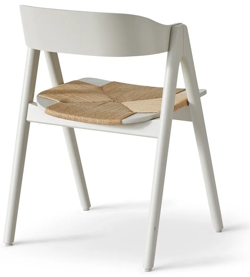 Béžová jedálenská stolička z bukového dreva s ratanovým sedákom Findahl by Hammel Mette