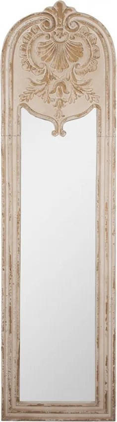 Béžové antik nástenné zrkadlo s ornamentami Gital - 48*4*180 cm