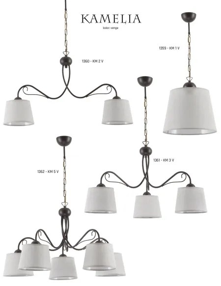 Jupiter 1361 - KM 3 V - Luster na reťazi KAMELIA 3xE27/60W/230V
