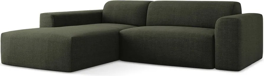 Zelená rohová pohovka (ľavý roh/s leňoškou) Keli – Makamii