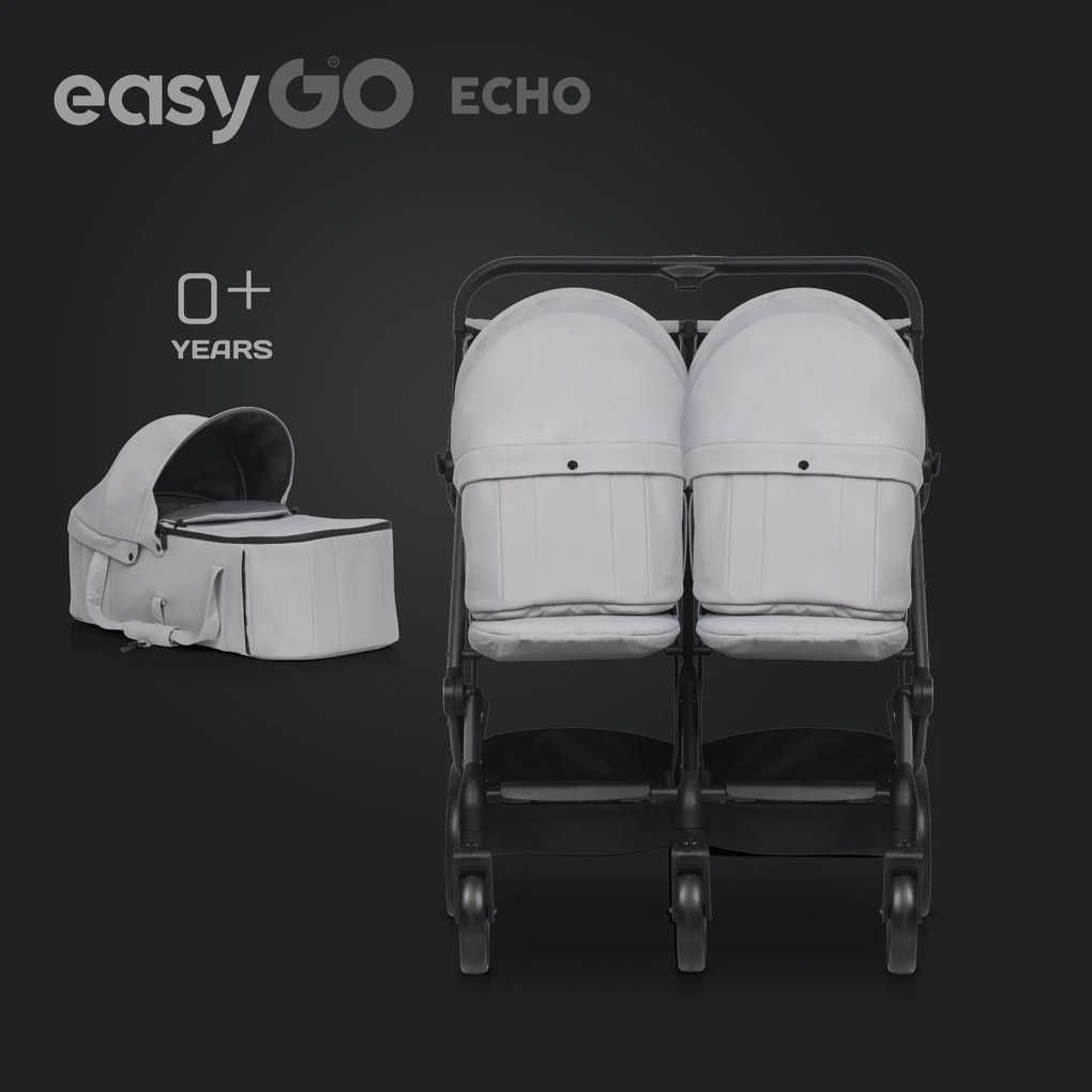 Súrodenecký kočík EasyGo Echo Cloudy Gray
