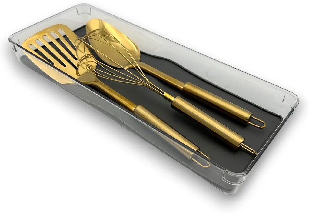 Organizér do zásuvky do kuchyne aj kúpeľne, príborník GREY 40 x 16 x 5 cm