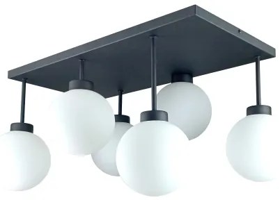 Prisadený luster DEA 6xE14/60W/230V čierna/biela