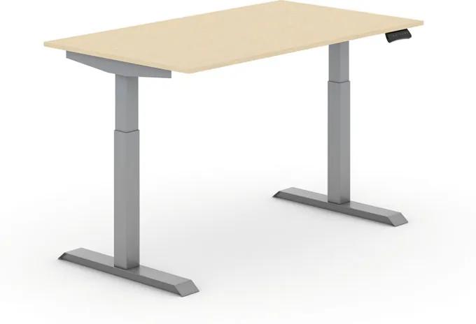 Výškovo nastaviteľný stôl PRIMO ADAPT, elektrický, 1400x800x735-1235 mm, breza, sivá podnož