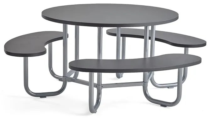 Sedenie do jedálne OCTO, antracit, strieborný rám