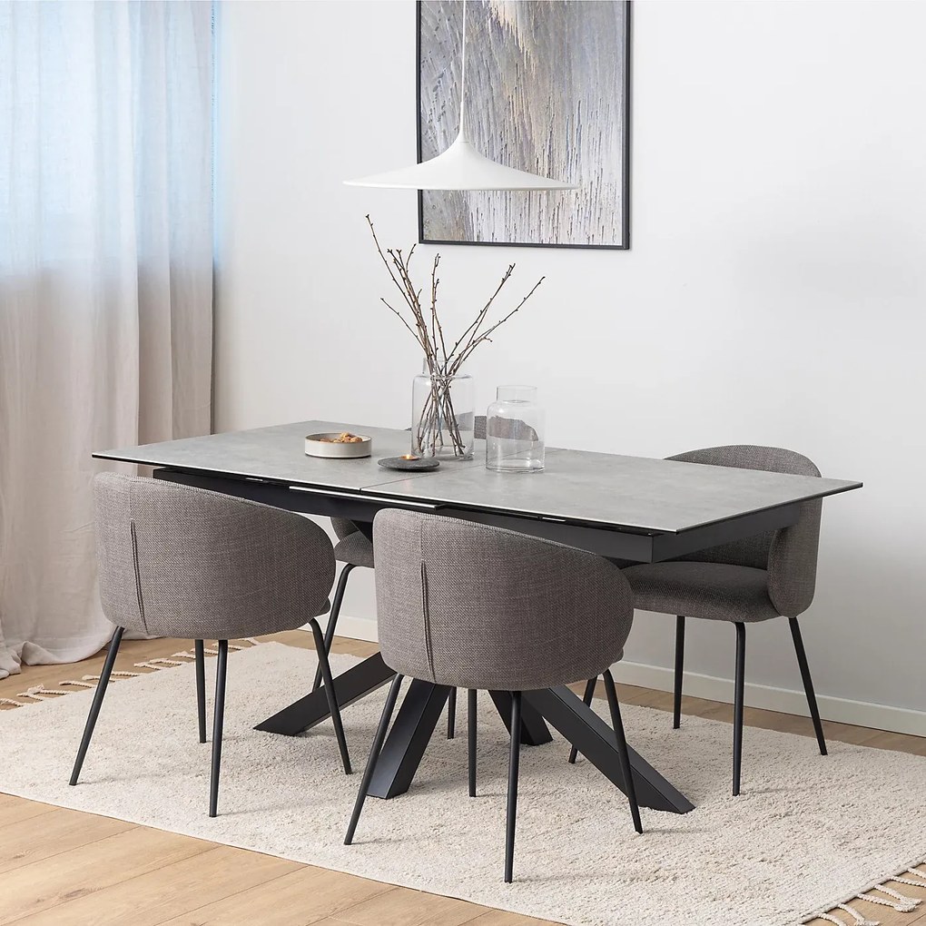 Jedálenský rozkladací stôl Heaven 168/210 cm sivý/čierny
