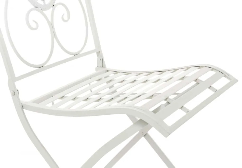 Kovová skladacia stolička Sibell (SET 2 ks) - Biela