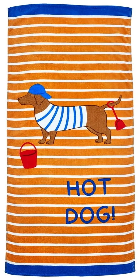 Oranžová bavlnená plážová osuška 76x160 cm Hot Dog – Catherine Lansfield