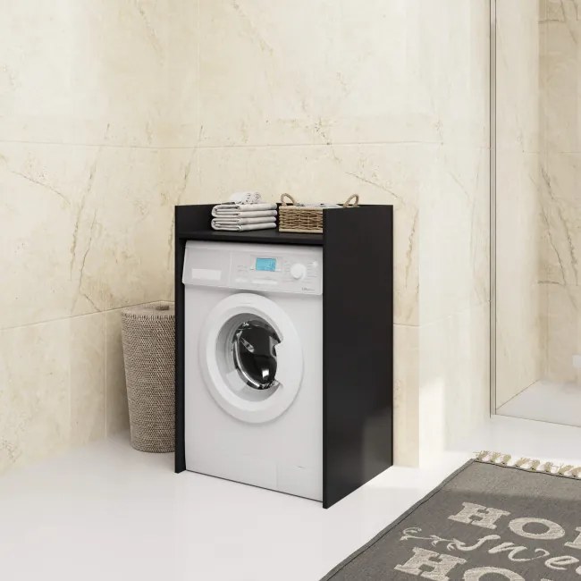 Kúpeľňová skrinka na práčku FIN čierna