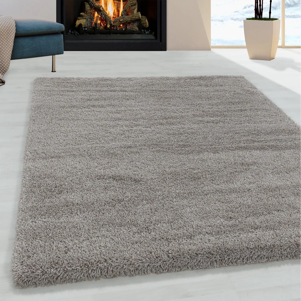 Ayyildiz, Kusový koberec Fluffy Shaggy 3500 beige, 80x250, béžová, obývacia izba