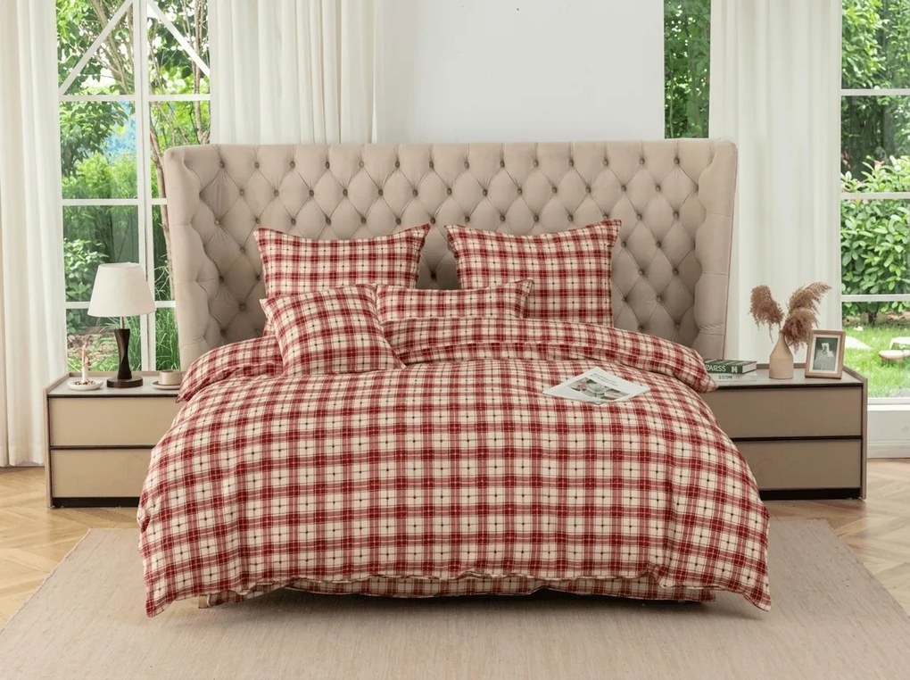 Obliečky z mikrovlákna TARTAN HEART farebné Rozmer obliečky: 70 x 90 cm | 140 x 220 cm