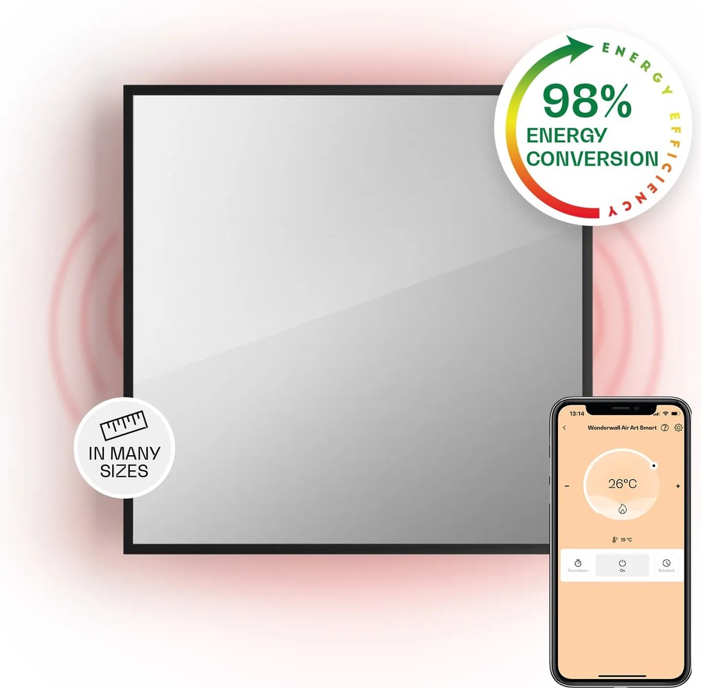 Klarstein La Palma 500 smart, infračervený ohrievač 2 v 1, 60 x 60 cm, 500 W, zrkadlová predná časť