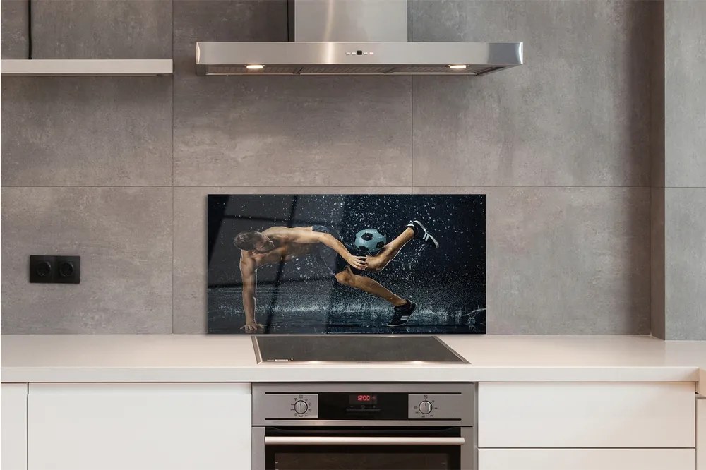 Sklenený obklad do kuchyne Lopta Rain Man 100x50 cm