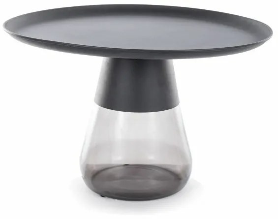 Konferenční stolek Tiffany 70 cm čirý/černý mat