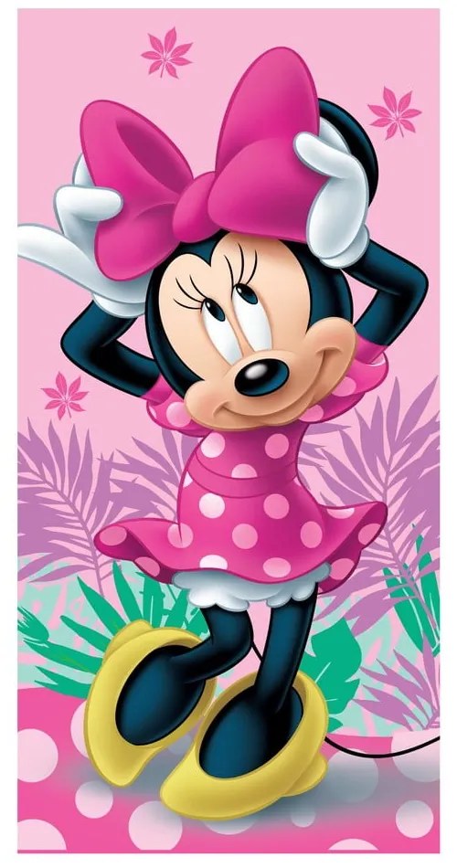 Ružová bavlnená detská osuška 70x140 cm Minnie "Pink" – Jerry Fabrics
