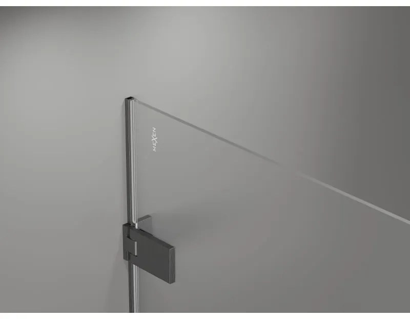 Mexen Lunar-F, 1-krídlový sprchový kút so skladacími dverami, pravý, 75 x 70 cm, 8mm číre sklo, grafitový profil, 836-075-070-66-00-P