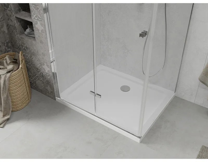 Mexen Lima sprchovací kút 80x100cm, 6mm sklo, chrómový profil - číre sklo + Slim sprchová vanička - 856-080-100-00-00-4010