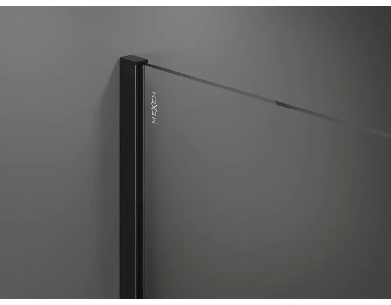 Mexen Kioto sprchová zástena 80x200 cm 8 mm, čierny profil, sklo efekt námrázy, 800-080-101-70-30