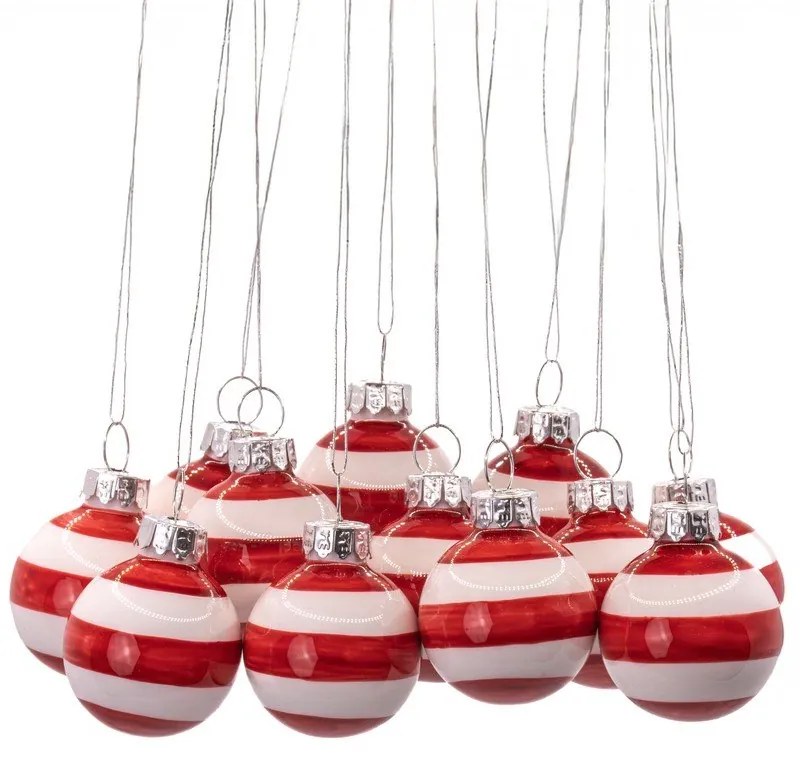 Sklenené ručne vyrobené vianočné gule v súprave 12 ks ø 3 cm Mini Bauble – Sass &amp; Belle