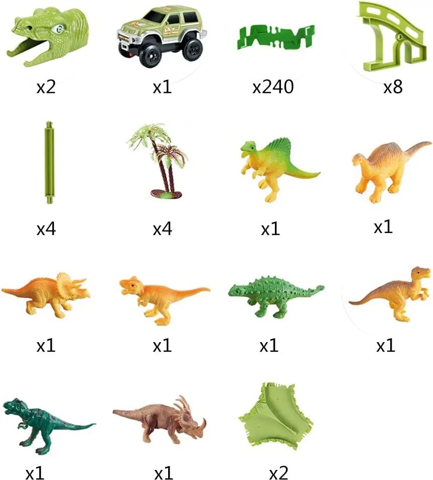 LEAN Toys Obrovské figúrky autíčok na dinosaurích dráhach