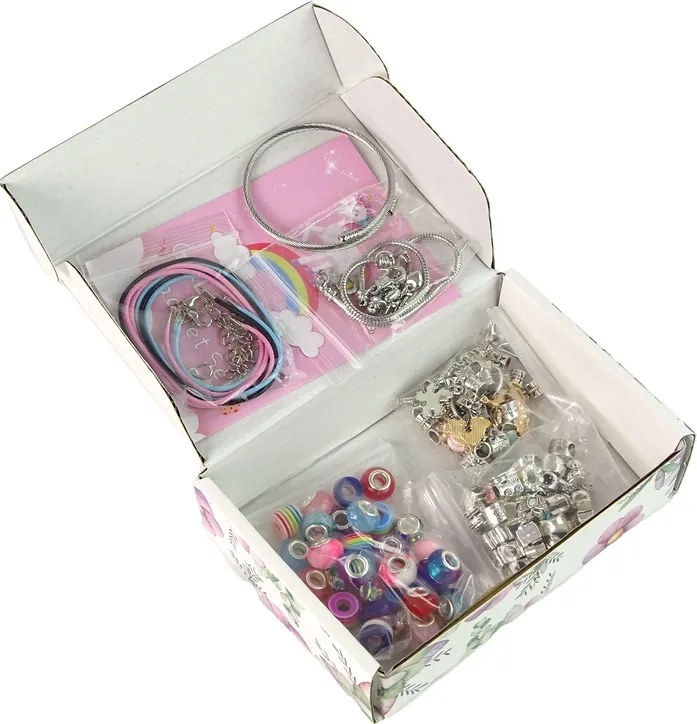 LEAN Toys Súprava na výrobu náramkov DIY 90 korálok