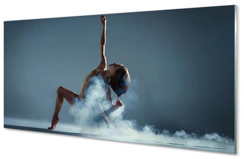 Sklenený obraz Žena tancuje dym 100x50 cm