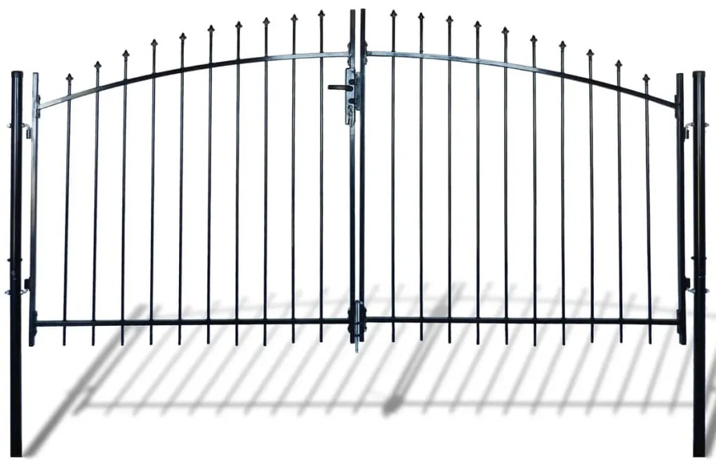 vidaXL Dvojkrídlová ozdobná brána s hrotmi 300 x 175 cm