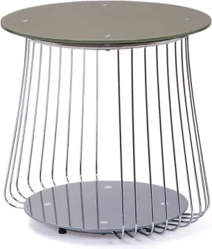 Odkladací stolík Rivoli, kov/cappuccino sklo%