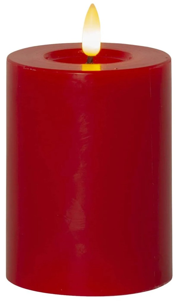 STAR TRADING LED svíčka Flamme Flow Pillar Red 12,5 cm