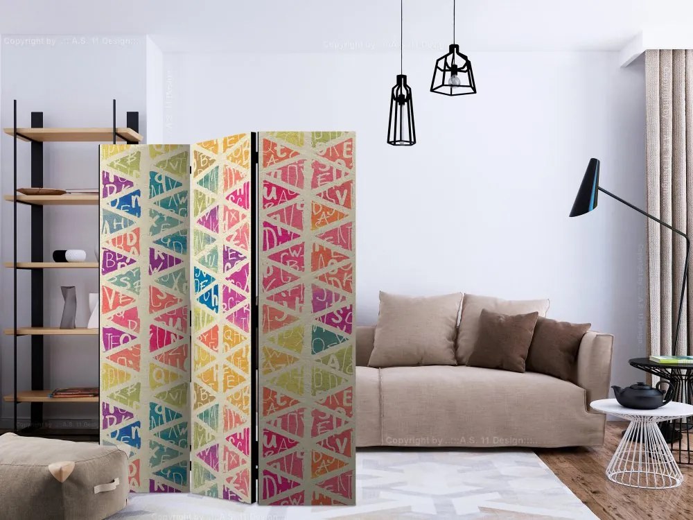 Artgeist Paraván - Letters nad Triangles [Room Dividers]