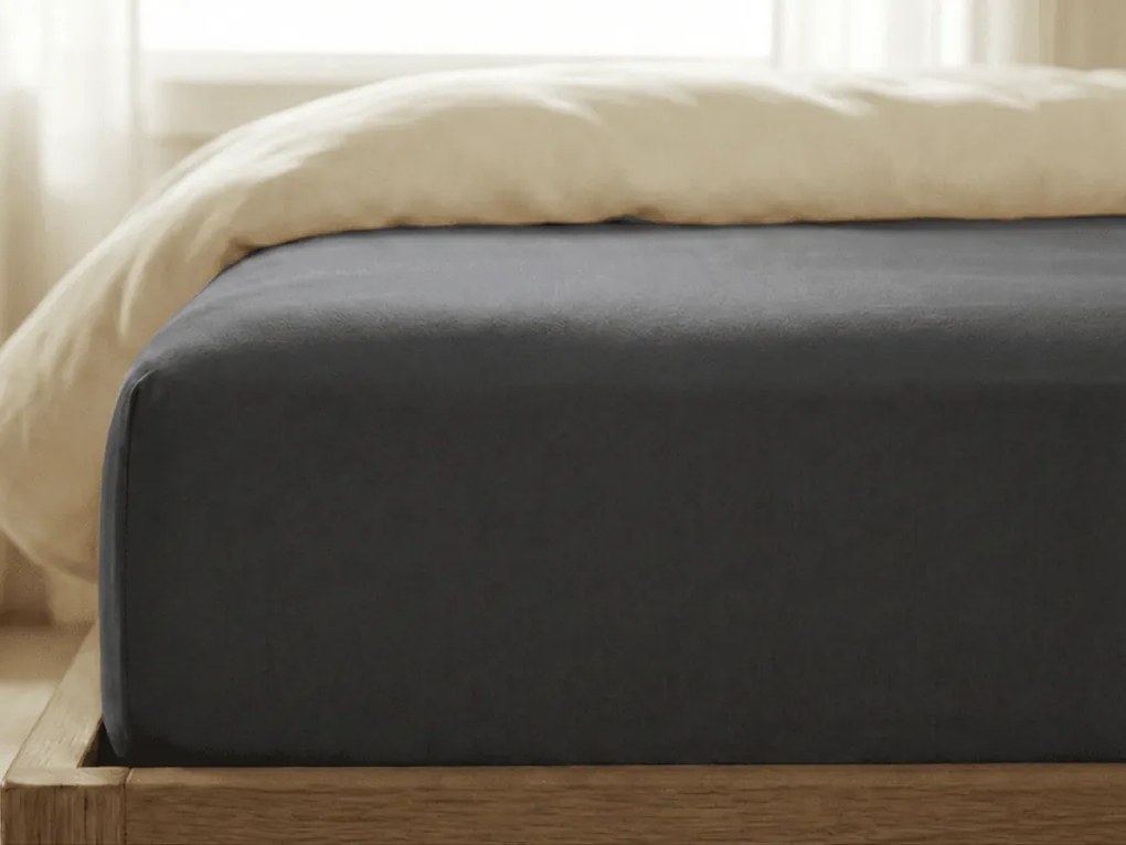 Jersey plachta s lycrou tmavosivá 180 x 200 cm