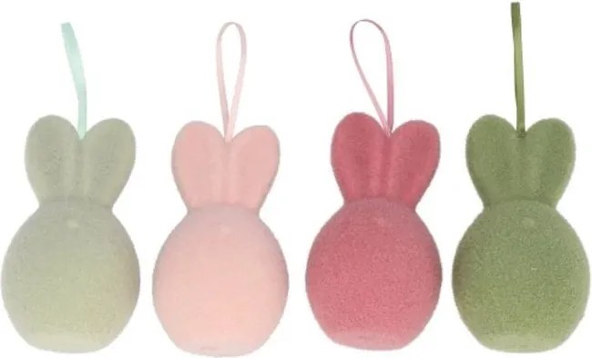 Set 4ks závěsné velikonoční vejce s oušky Egg Easter Flock - Ø 8*14 cm