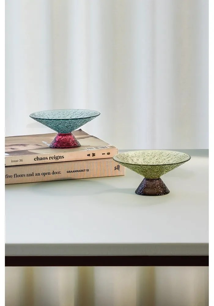 Zeleno-hnedá sklenená misa na ovocie ø 15 cm Bonbon – Hübsch