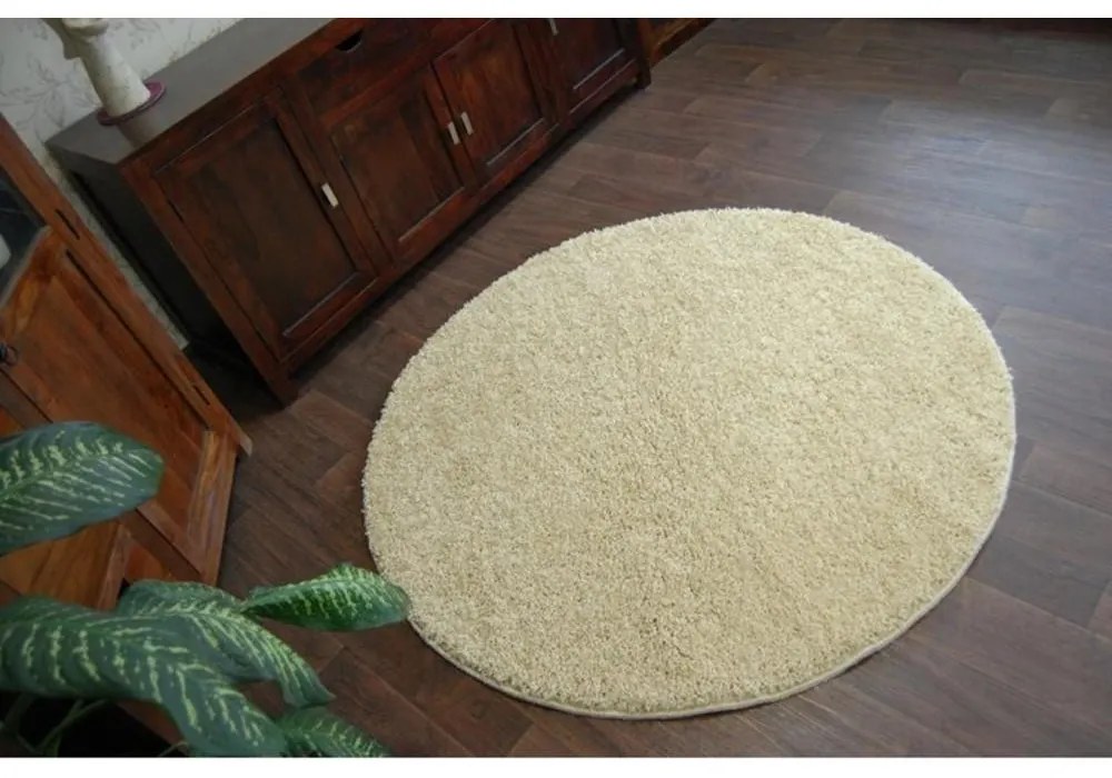 Kusový koberec Shaggy Roy krémový kruh 120cm