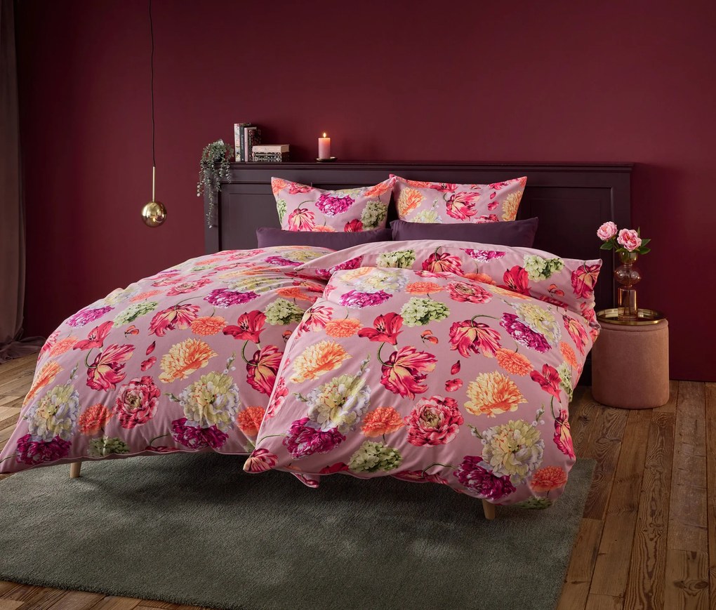 Flanelová posteľná bielizeň, štandardná veľkosť, ružová