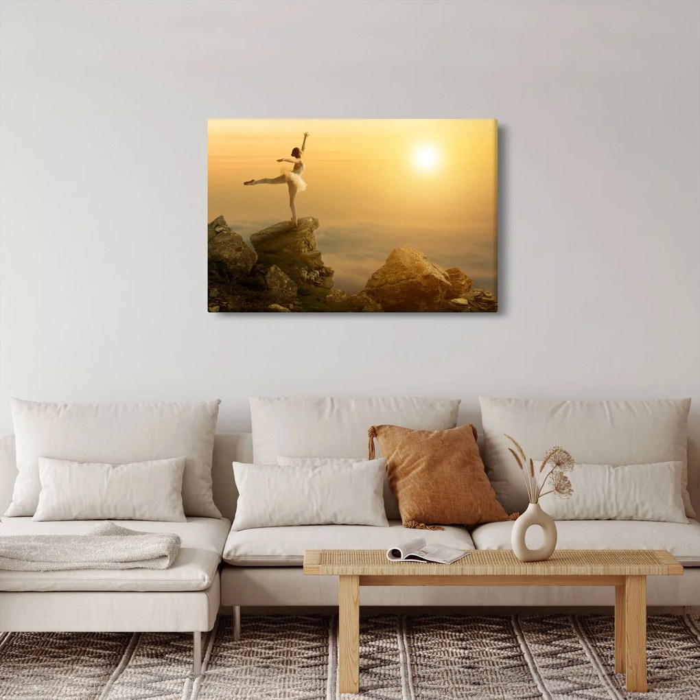 Obraz - Baletka na skale (90x60 cm)
